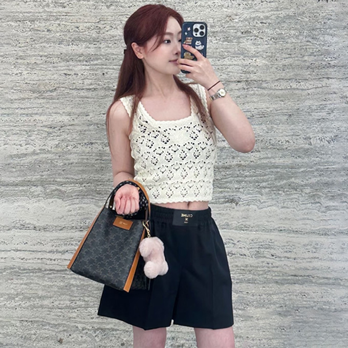 celine elastic waist wool tailored casual shorts